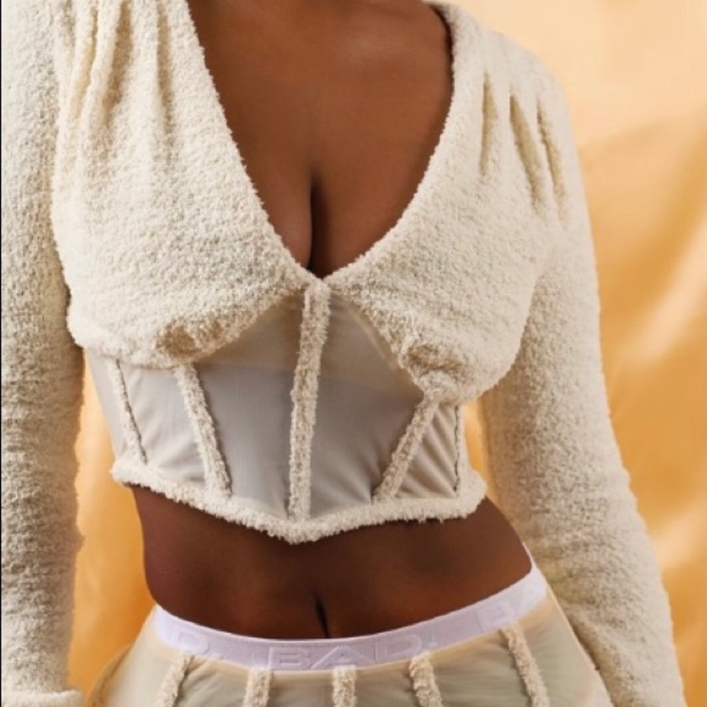 Fluffy Mesh Corset Top